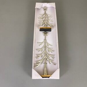 Merry‎ Moments Sculpted Trees Set of 2 Small Large Metal Silver Finish Christmas